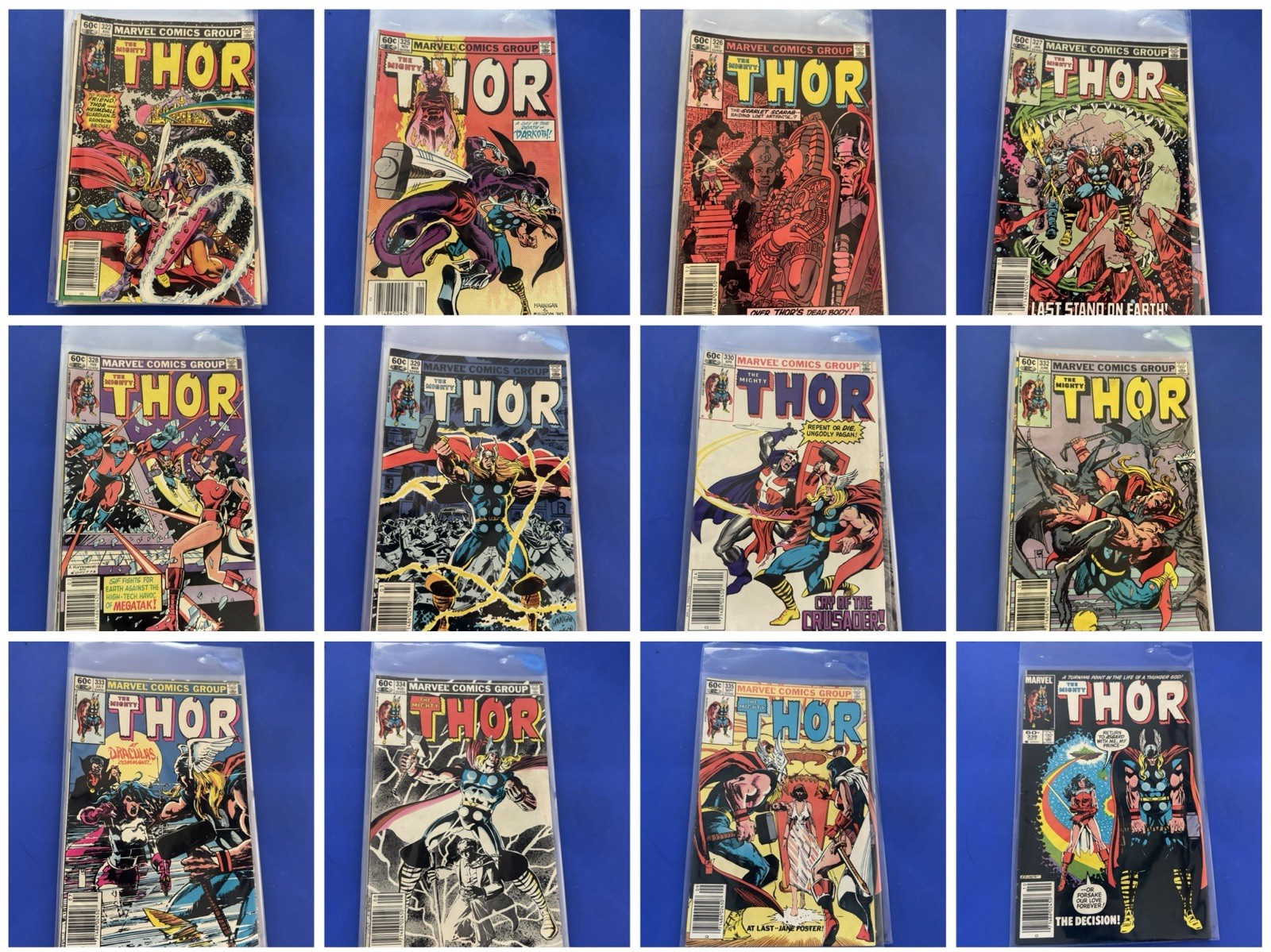 x12 MIGHTY THOR Marvel Comic Lot 322 325 326 327 328 329 330 332 333 334 335 336 x12 MIGHTY THOR Marvel Comic Lot 322 325 326 327 328 329 330 332 333 334 335 336