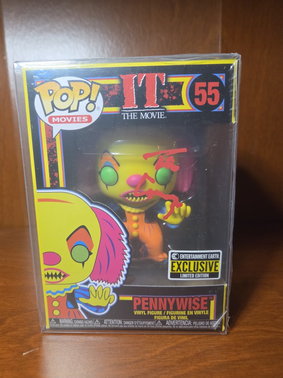 Funko Pop: Pennywise IT #55 Signed by Tim Curry COA UV GLOW Limited Edition Funko Pop: Pennywise IT #55 Signed by Tim Curry COA UV GLOW Limited Edition