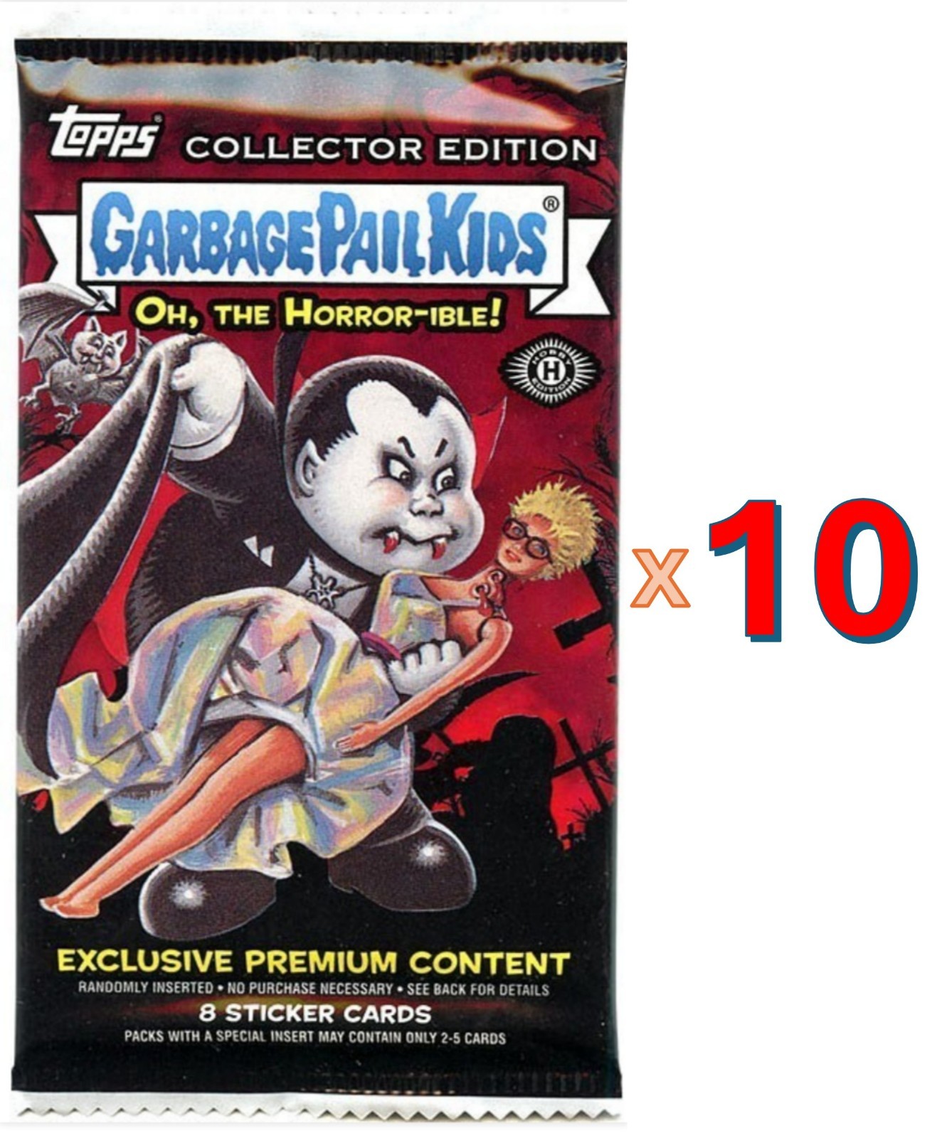 (10x PACKS) 2018 GPK Oh The Horrorible Collector Ed Garbage Pail Kids TEN Pk Lot
