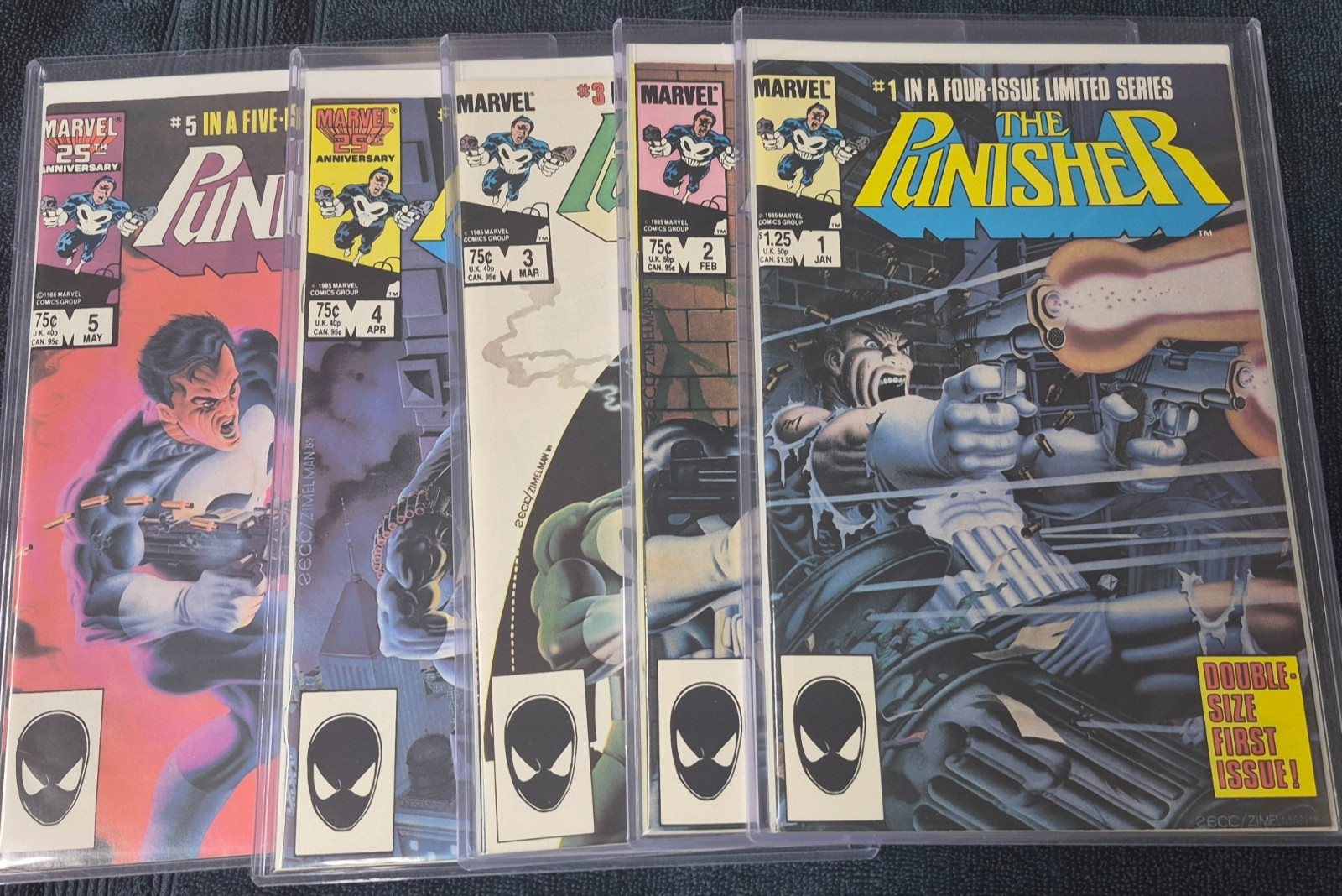 The Punisher Limited Series 1 2 3 4 5 1-5 Set NM 1985 $10 FLAT COMBINED SHIPPING