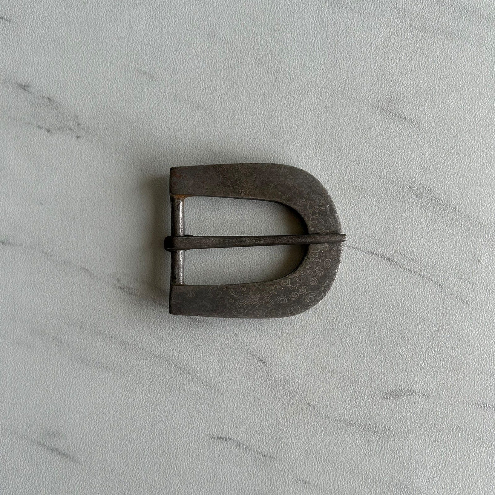 Stylish Vintage Hand Forged Damascus Steel Belt Buckle