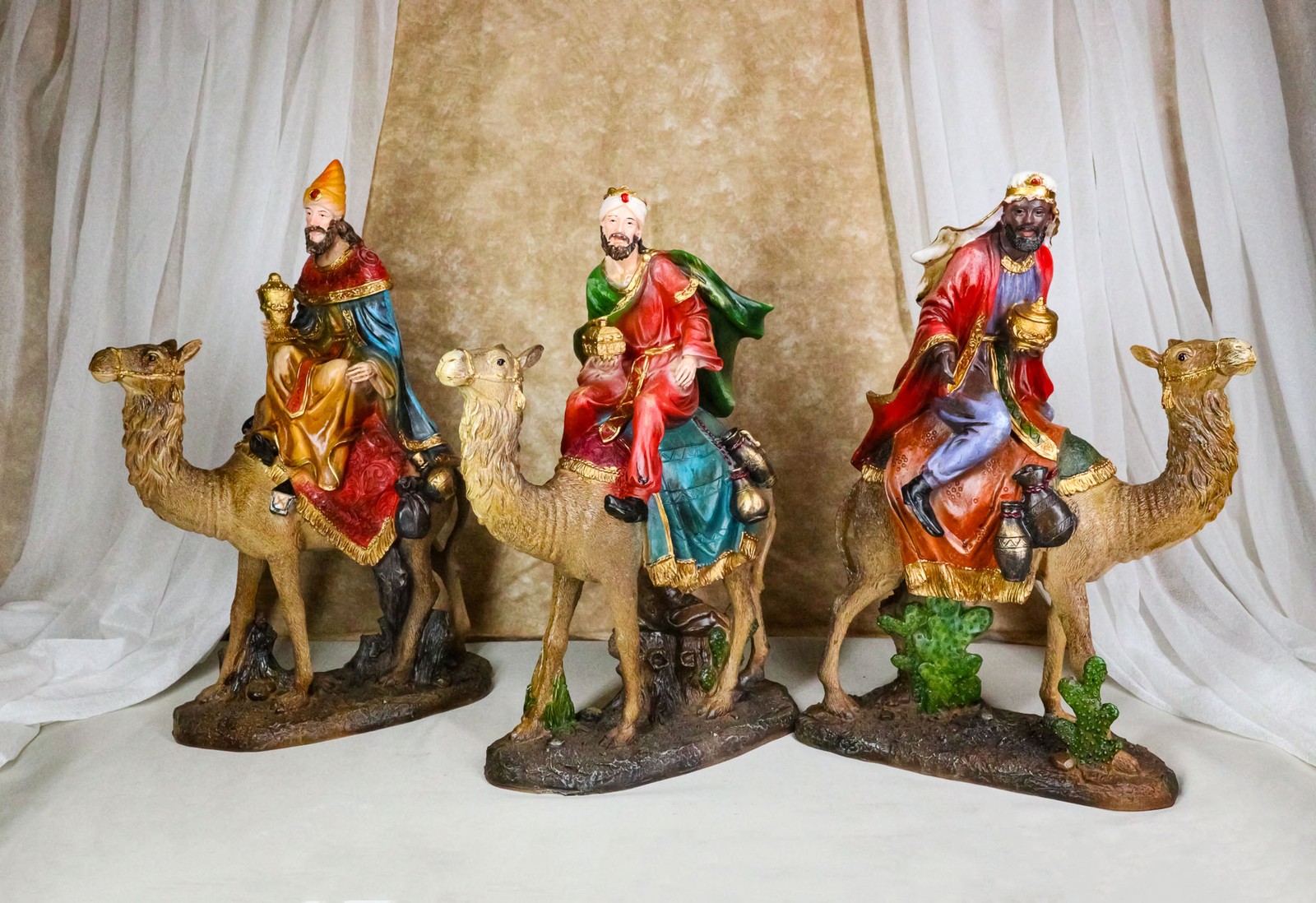 Nativity Three Wise Men Balthasar Caspar Melchior On Camels Figurine Set 12 Nativity Three Wise Men Balthasar Caspar Melchior On Camels Figurine Set 12