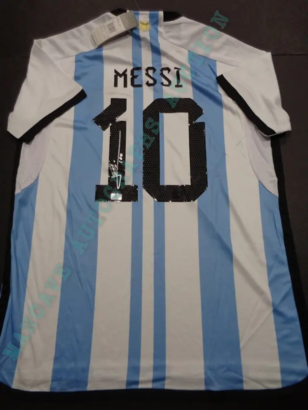 Lionel Messi Argentina Autographed Adidas 2022-23 FIFA World Cup Jersey GA coa