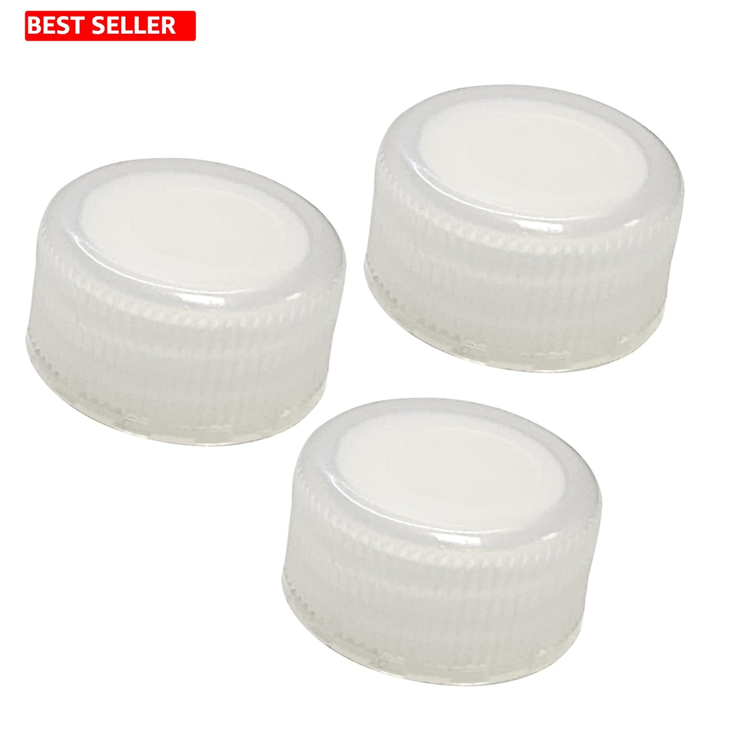 Replacement Caps 3 Pk Small 5 Gal Plastic Hedpack Snap Closure White Lid Covers