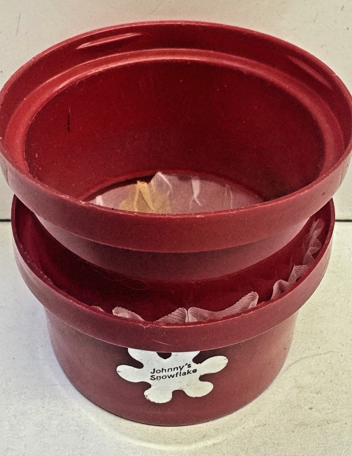 Org Johnny's Snowflake 1977 Collectible With Paperwork Unused /Vintage Red Org Johnny's Snowflake 1977 Collectible With Paperwork Unused /Vintage Red