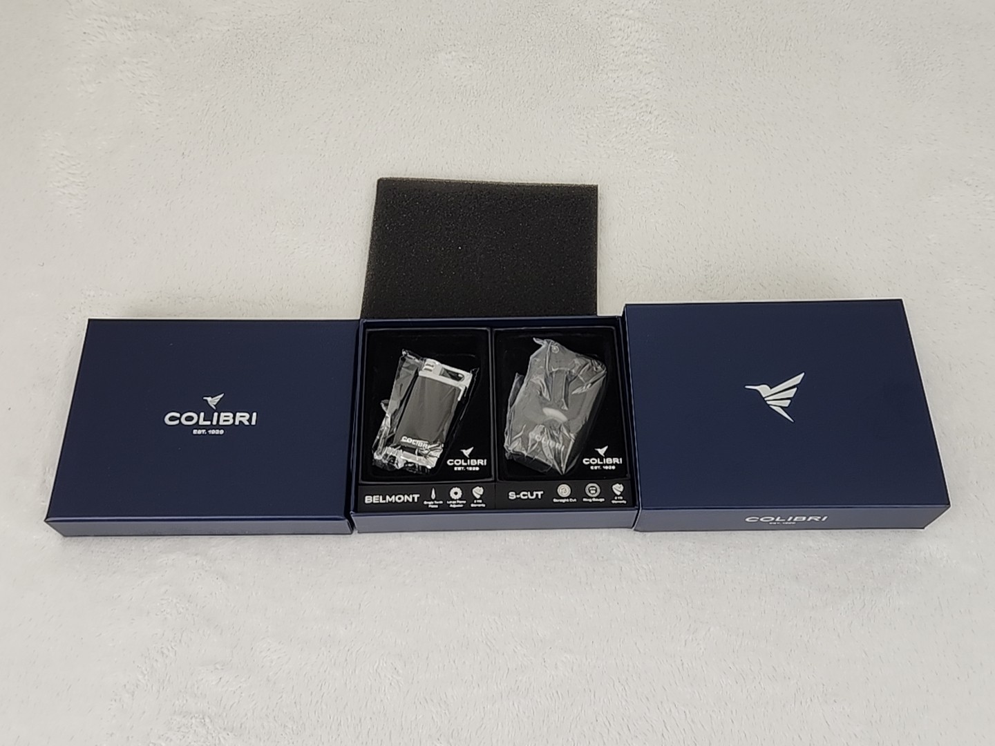 BNIB Colibri EVO Lighter & S-Cut Cigar Cutter Gift Set - Black Chrome Finish BNIB Colibri EVO Lighter & S-Cut Cigar Cutter Gift Set - Black Chrome Finish