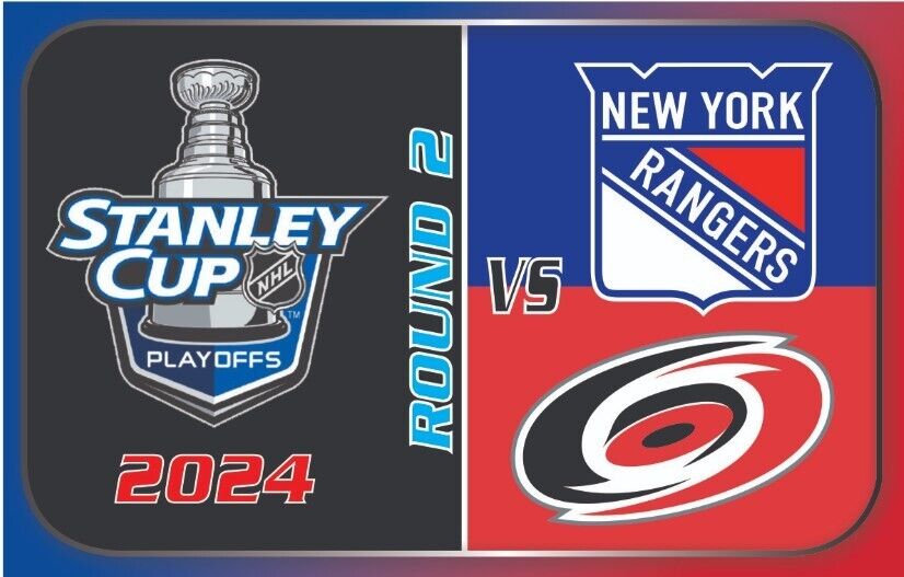 2024 STANLEY CUP PLAYOFFS PIN NY NEW YORK RANGERS CAROLINA HURRICANES PUCK STYLE