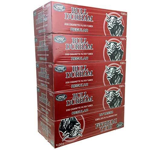 Bull Durham Cigarette Filter Tubes Regular Red King Size 200ct (5-Boxes)