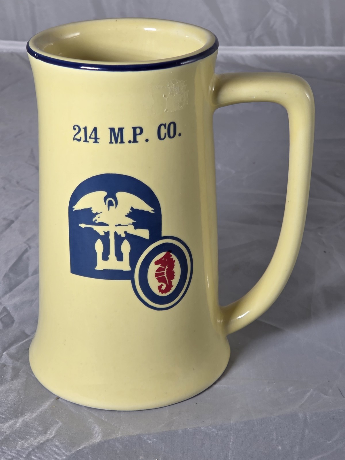 Vintage 60s-80s, Ceramic Tanker Comemorate To ,214th Military Police US Army, Vintage 60s-80s, Ceramic Tanker Comemorate To ,214th Military Police US Army,