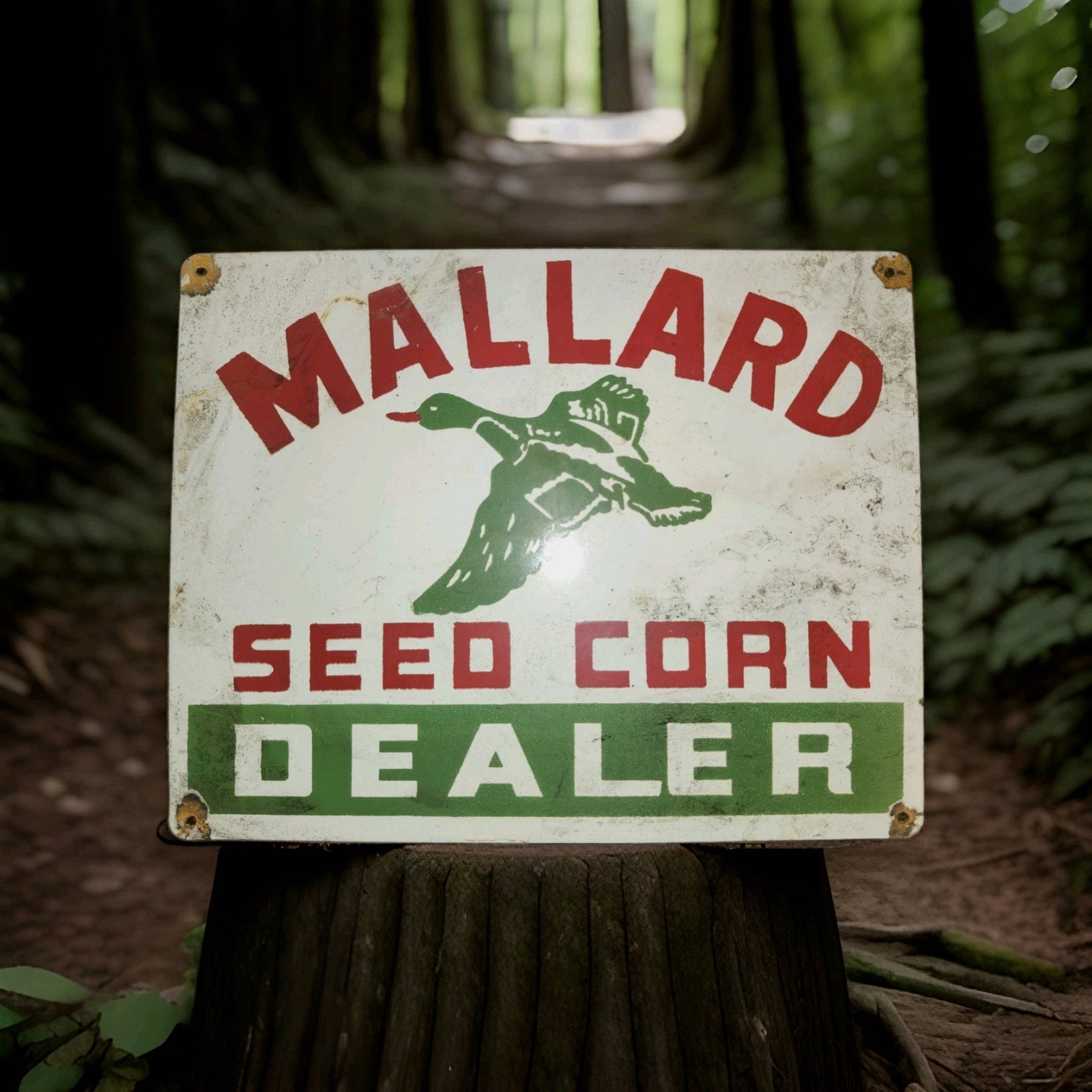 Vintage Mallard Seed Corn Porcelain Sign Feed Farmers Hybrid Pioneer Gas Oil USA Vintage Mallard Seed Corn Porcelain Sign Feed Farmers Hybrid Pioneer Gas Oil USA