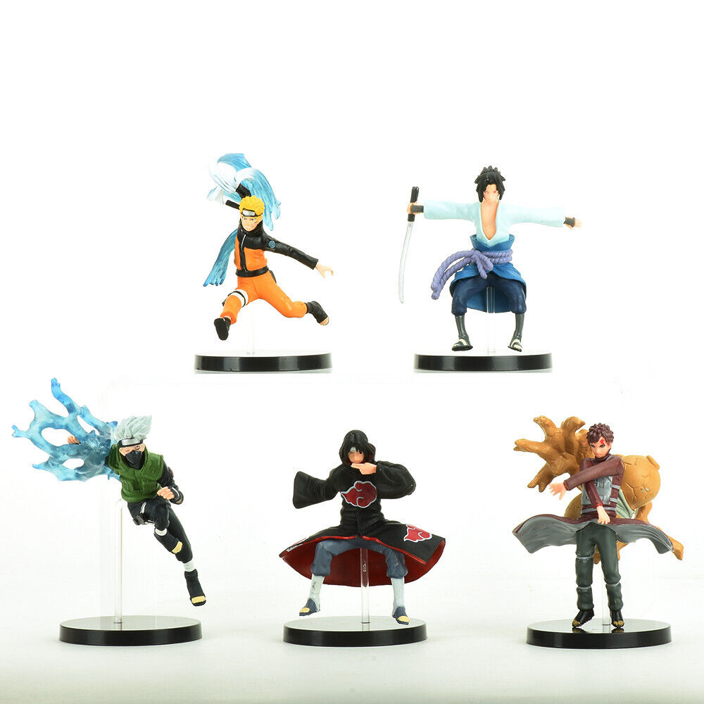 5 Pcs Set Naruto Shippuden Action Figures Toy Set: Kakashi Sasuke Gaara Itachi