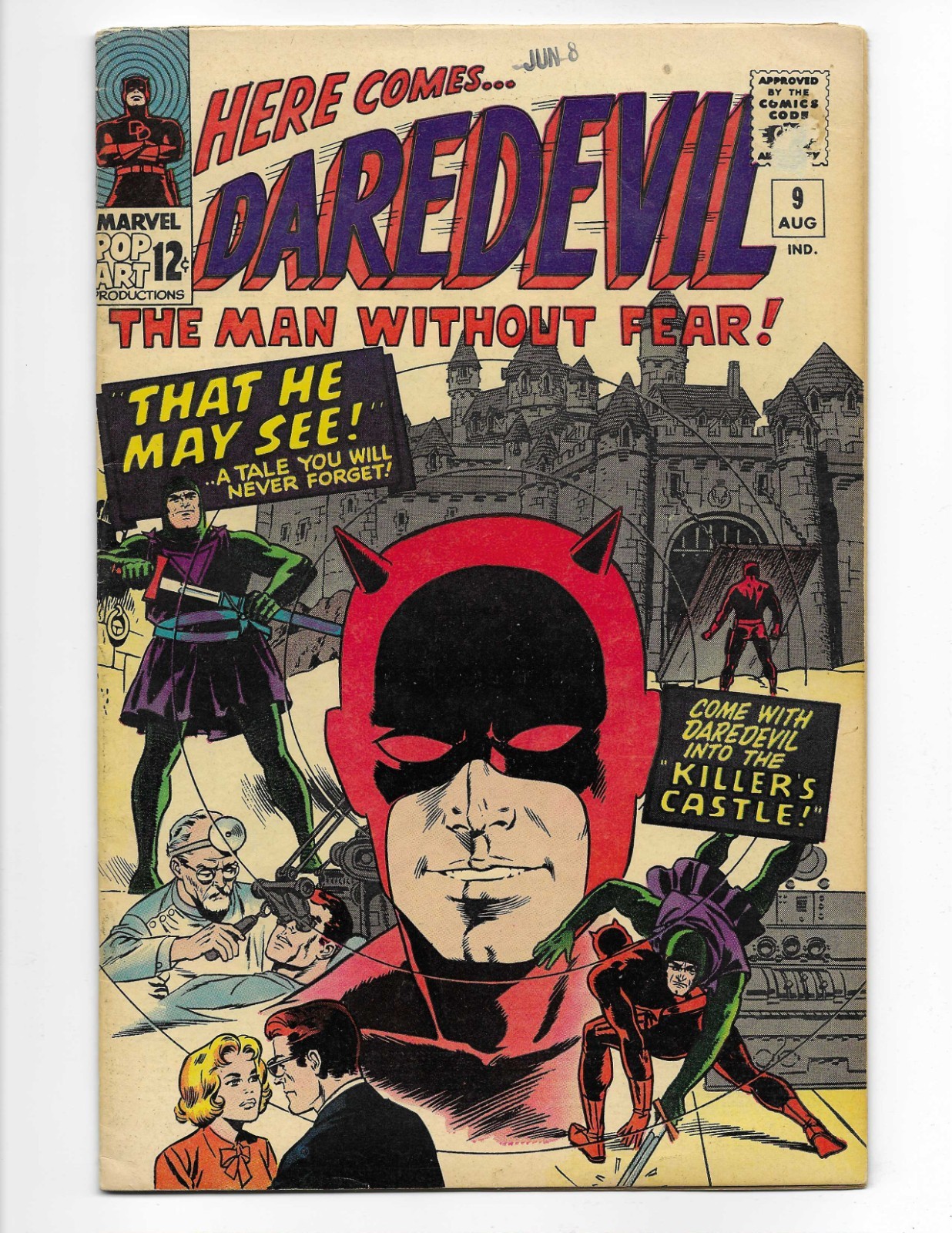 Daredevil 9 1965 Marvel Comics VG+ 4.5 Duke Klaus Kruger Foggy Nelson Karen Page
