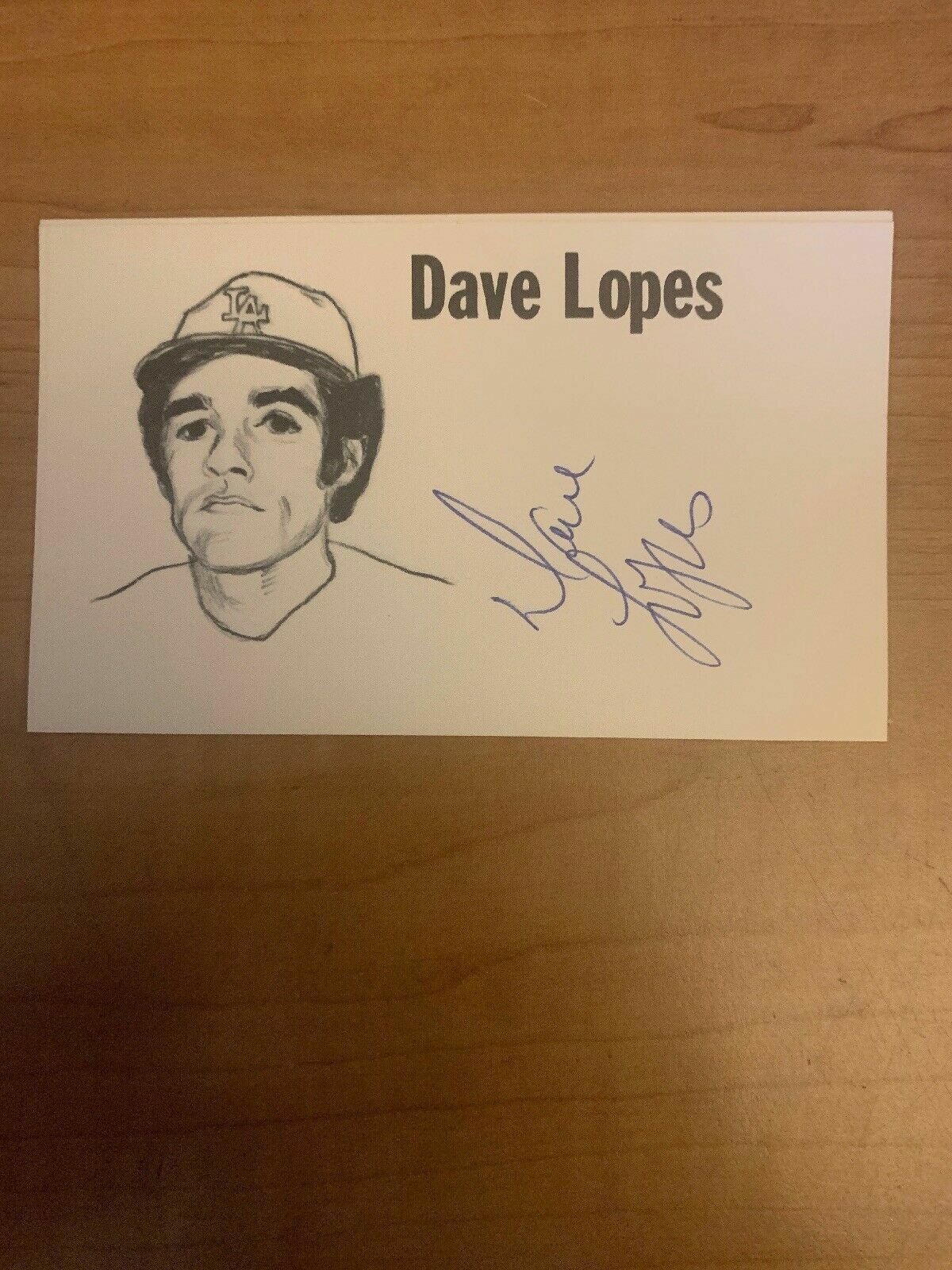 DAVE LOPES - BASEBALL - AUTOGRAPH SIGNED - INDEX CARD - AUTHENTIC- B6456
