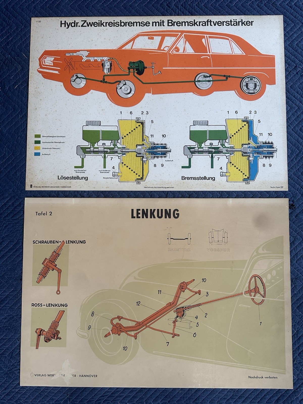 Set Of 16 Large 1960s German Verner Degener Driving Instruction Charts