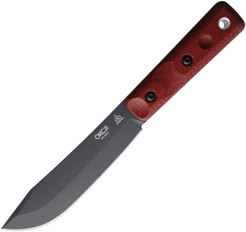 Ontario XL Hunter Red Micarta Black 1095HC Fixed Blade Knife w/ Sheath 7026B Ontario XL Hunter Red Micarta Black 1095HC Fixed Blade Knife w/ Sheath 7026B