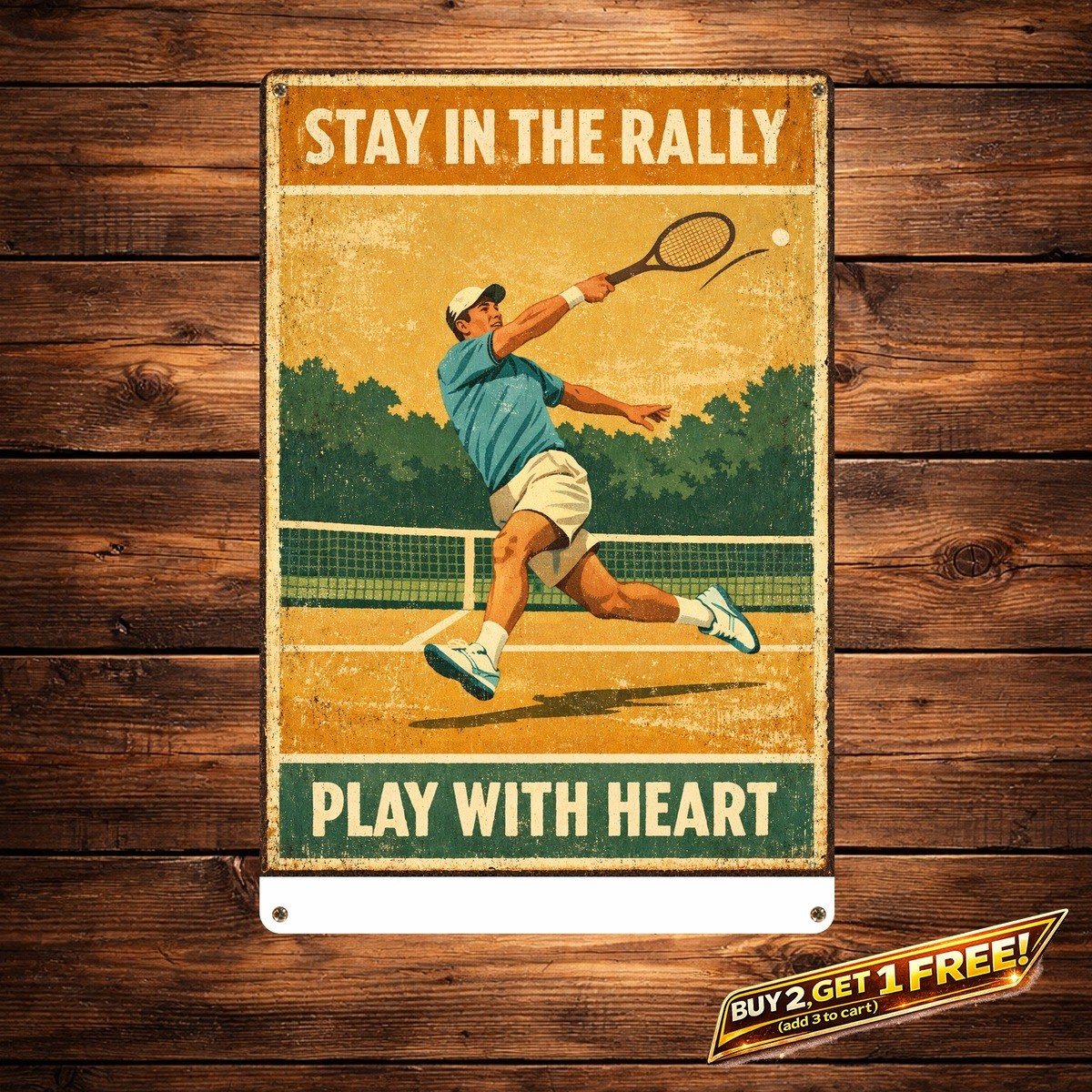 Tennis Lover Fun Metal Tin Sign Sports Club Home Court Wall Decoration
