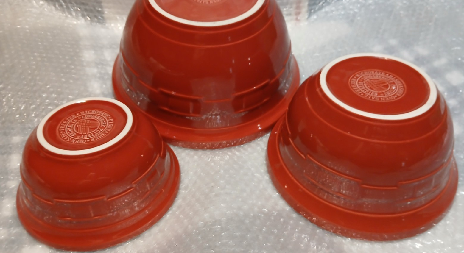 Longaberger Woven Traditions Tomato Red Mixing Bowls 6 Longaberger Woven Traditions Tomato Red Mixing Bowls 6
