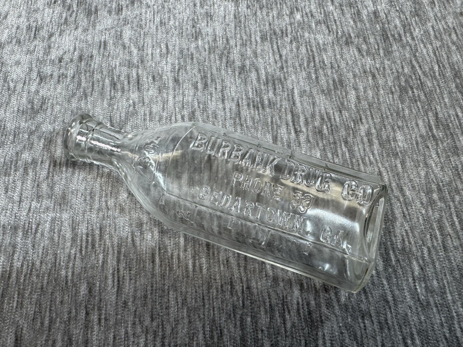 Vintage Burbank Drug Co Medicine Bottle 4 Oz Clear Cedartown GA USA Embossed Vintage Burbank Drug Co Medicine Bottle 4 Oz Clear Cedartown GA USA Embossed