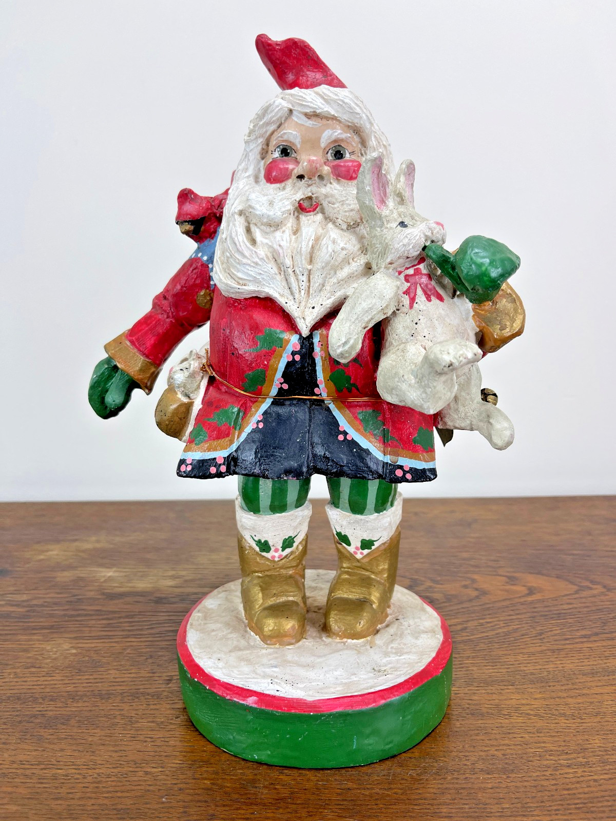 Vintage 1992 House of Hatten Santa Rabbit Mouse Cardinal Christmas Figurine 13