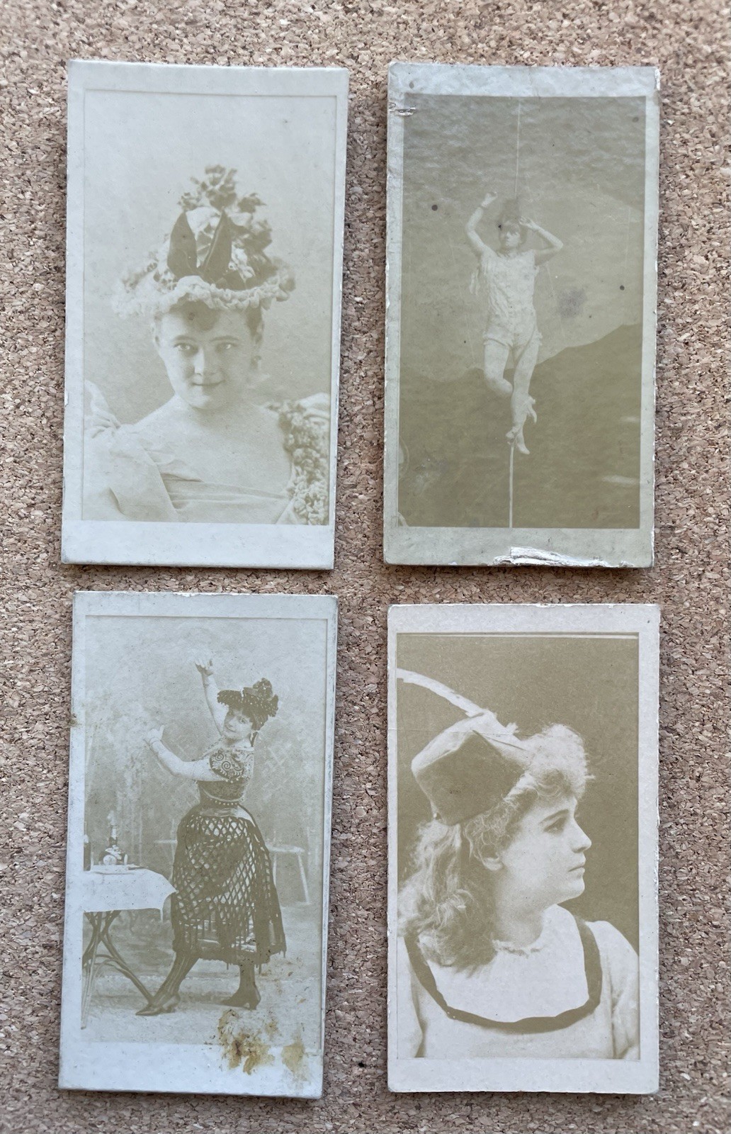 1890 N245 ? Kinney? Actor & Actress Tobacco Cards - Lot x four (4) Different 1890 N245 ? Kinney? Actor & Actress Tobacco Cards - Lot x four (4) Different