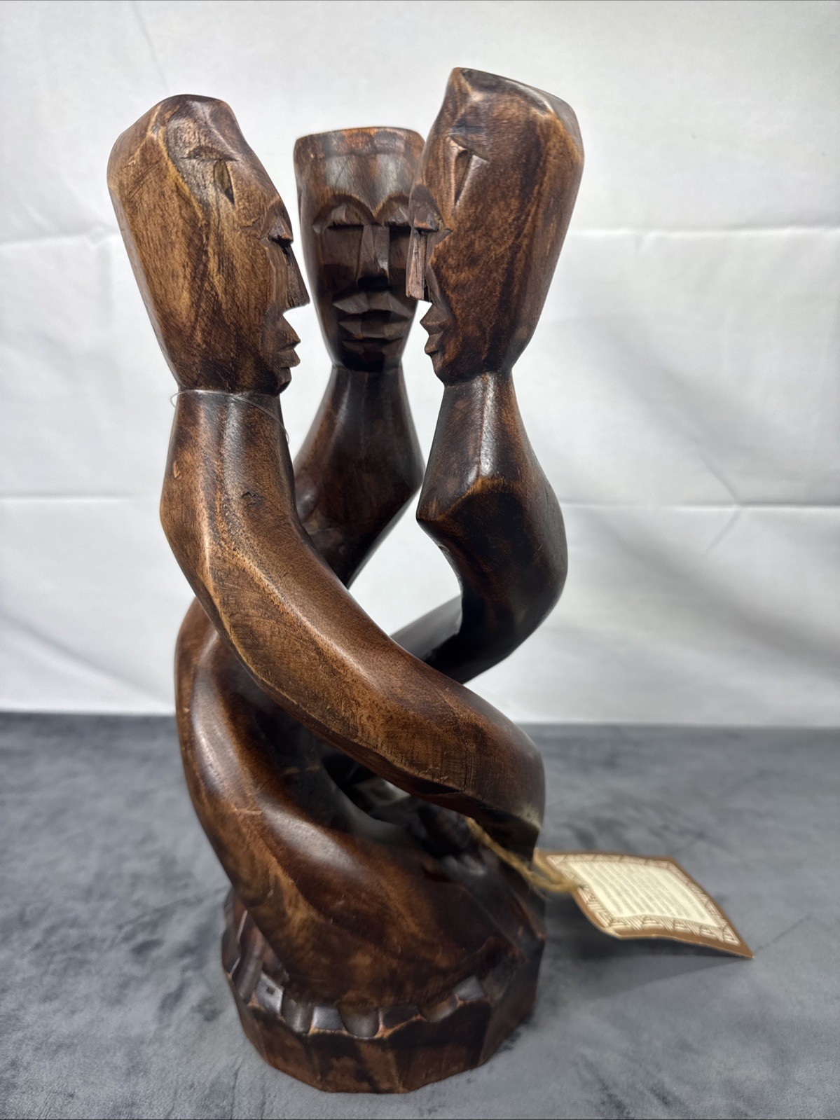 African Ghana Hand-Crafted Wooden Sculpture Art Two-Tone .. African Ghana Hand-Crafted Wooden Sculpture Art Two-Tone ..