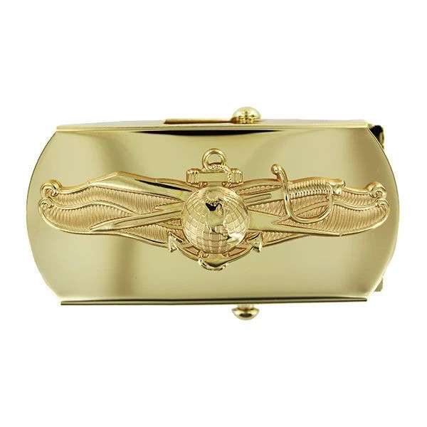 Navy Belt Buckle: Officer Information Dominance - gold buckle with gold Swords Navy Belt Buckle: Officer Information Dominance - gold buckle with gold Swords