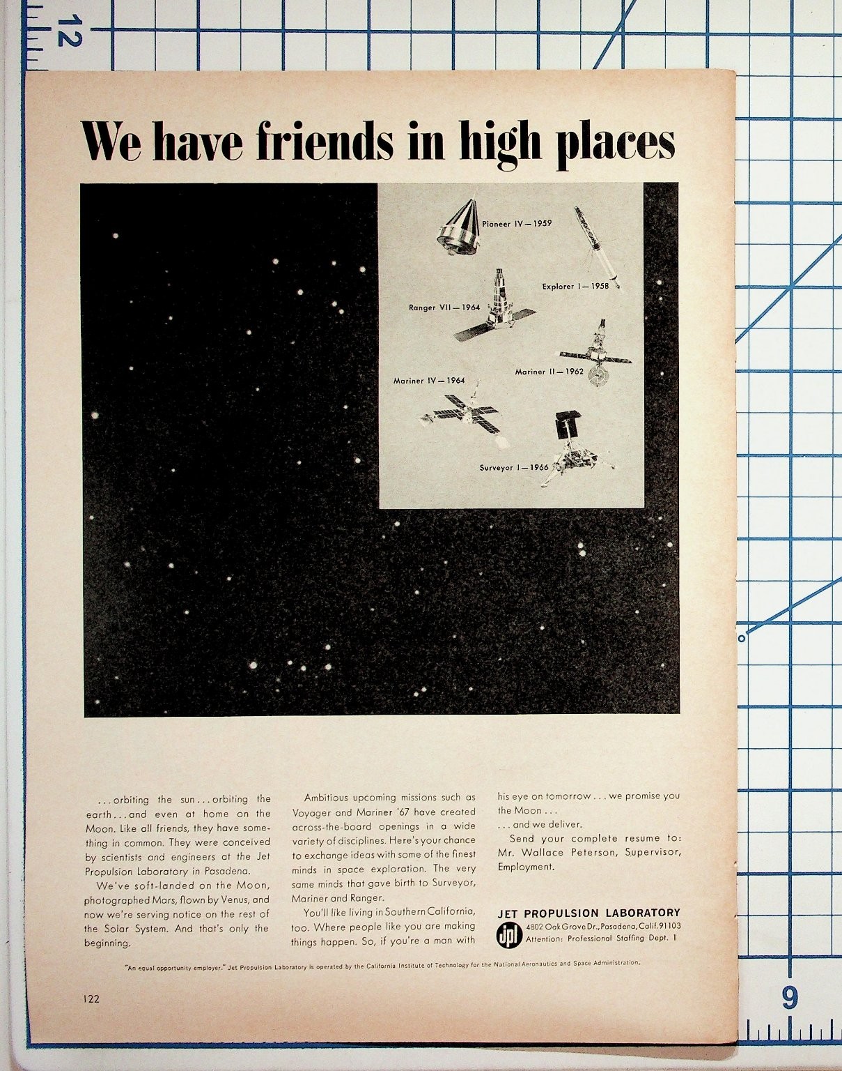 1960s JPL Space Exploration NASA Vintage Magazine Ad California 1960s JPL Space Exploration NASA Vintage Magazine Ad California