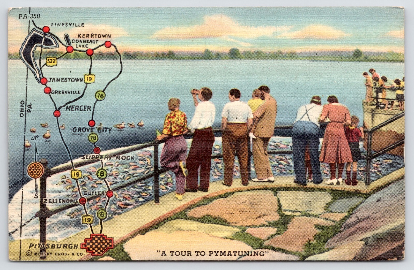 A Tour to Pymatuning Dam Linesville Spillway PA Posted 1948