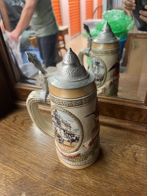 Vintage 1985 Budweiser Lidded Stein B Series Brewing Fermentation Ceramarte Vintage 1985 Budweiser Lidded Stein B Series Brewing Fermentation Ceramarte