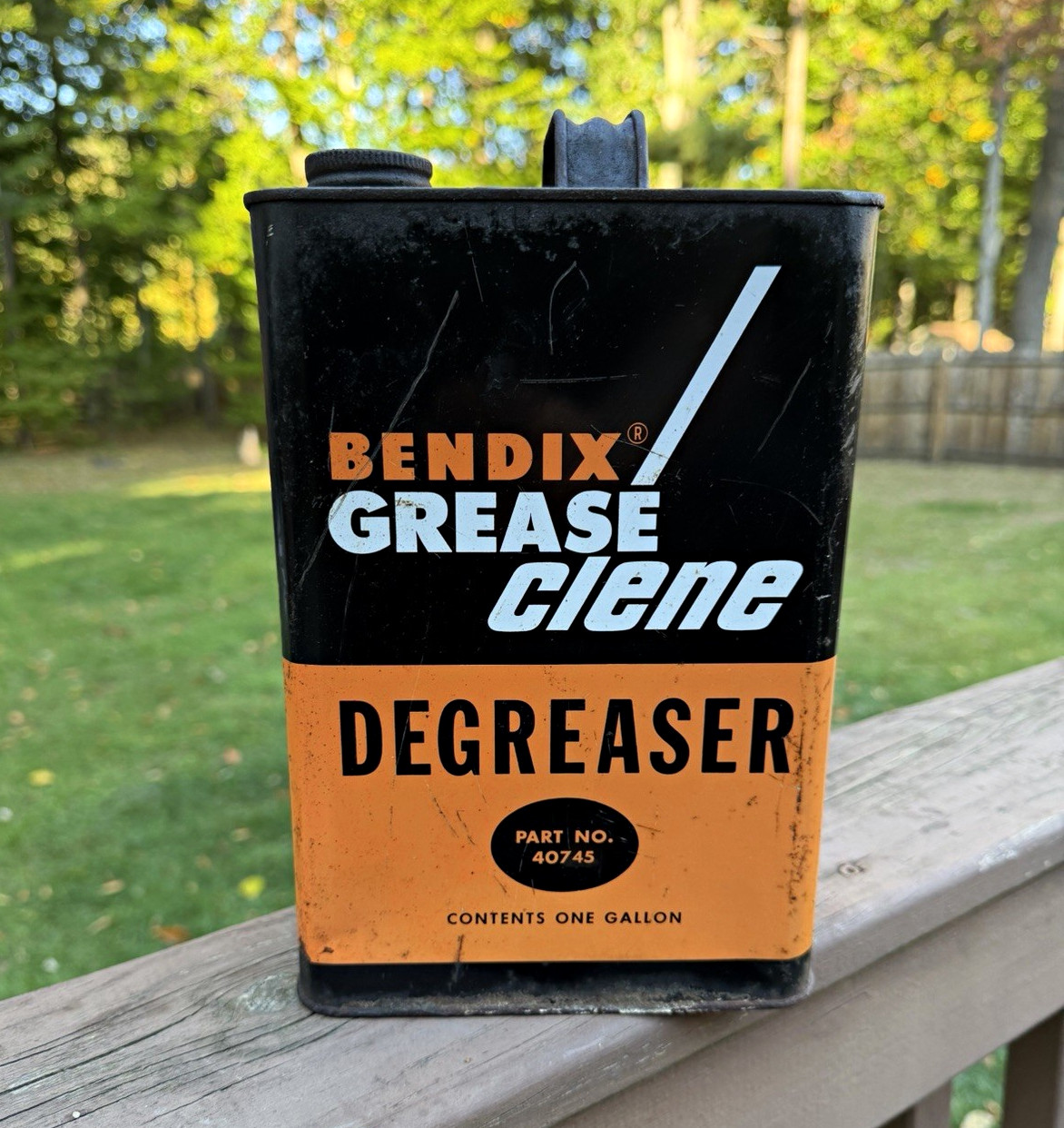 VTG 1960s Bendix Grease Clene 1 Gallon Can Degreaser Petroliana Display Empty