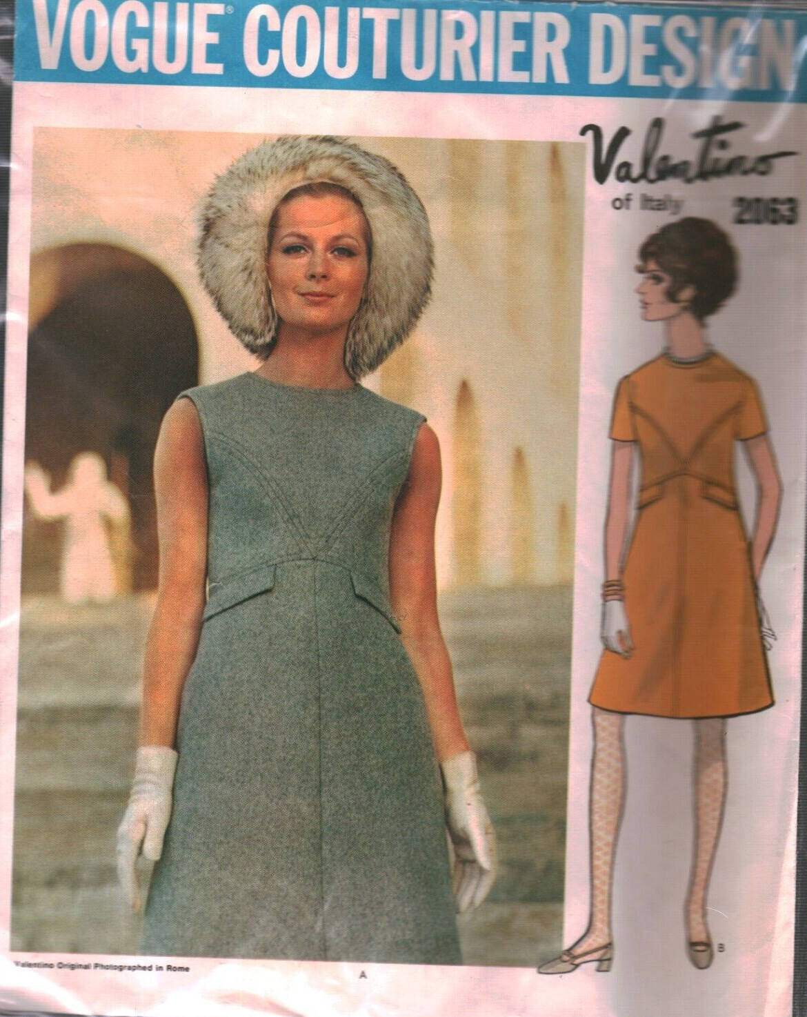 2063 Vintage Vogue Sewing Pattern Misses 1960s One Piece Dress Valentino 10 OOP