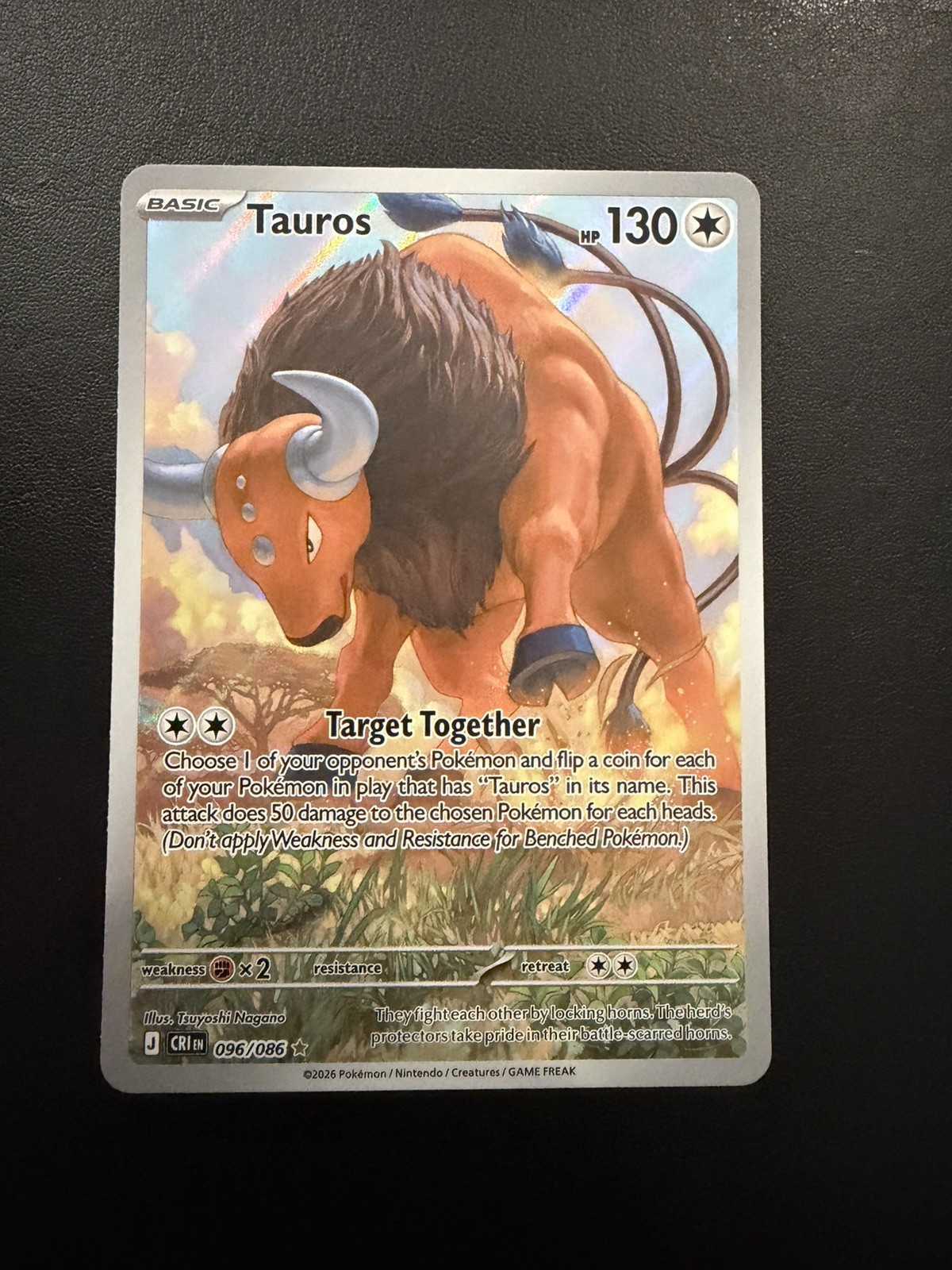 Pokemon TCG Tauros Chaos Rising 096/086 Illustration Rare Pokemon TCG Tauros Chaos Rising 096/086 Illustration Rare
