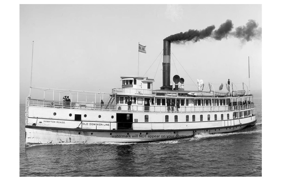 1905 Steamship PHOTO Hampton Roads Steamer Ship Old Dominion Line 1905 Steamship PHOTO Hampton Roads Steamer Ship Old Dominion Line