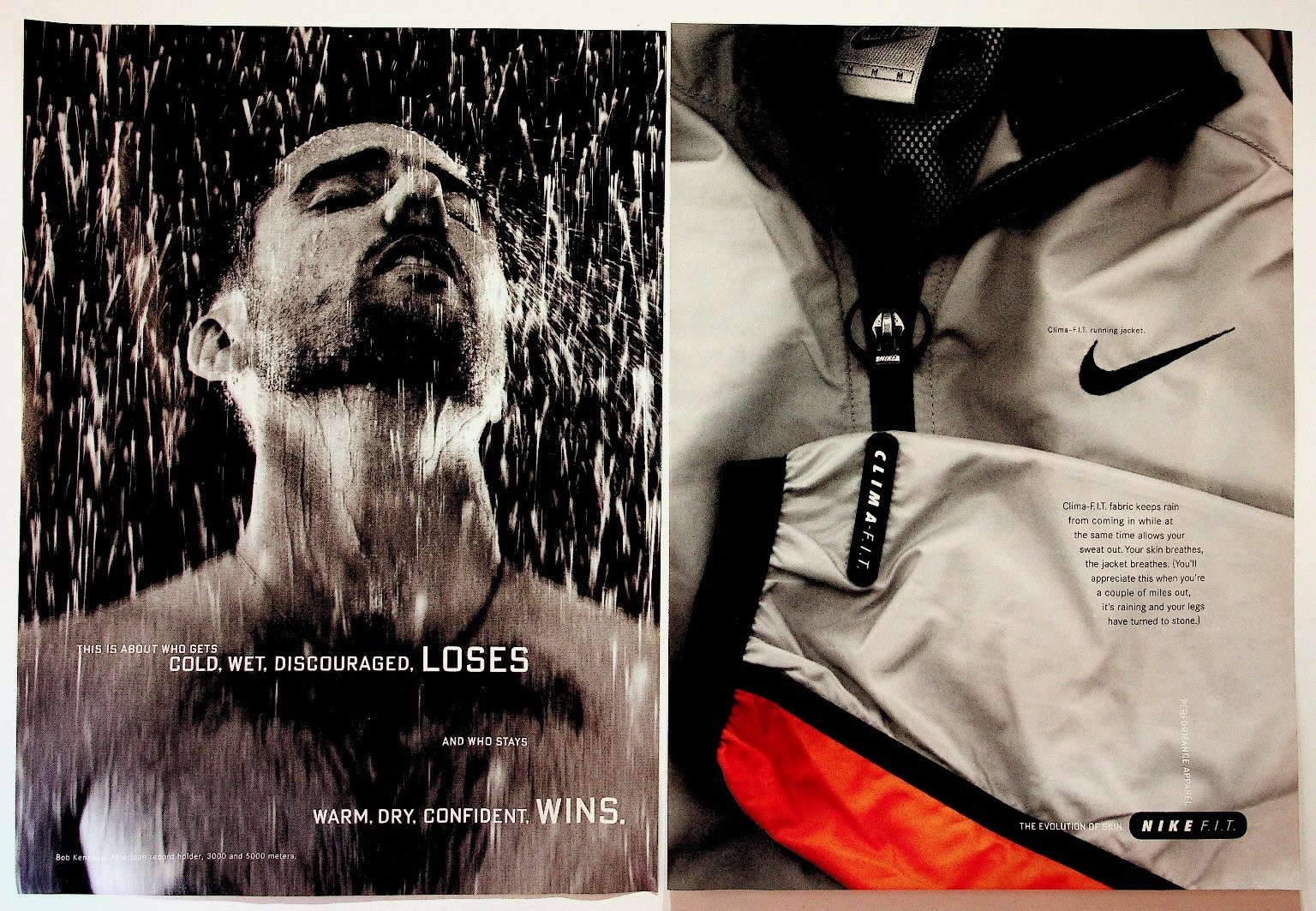 Vintage Nike F.I.T. Clima-FIT Running Jacket Bob Kennedy Print Ad Ephemera