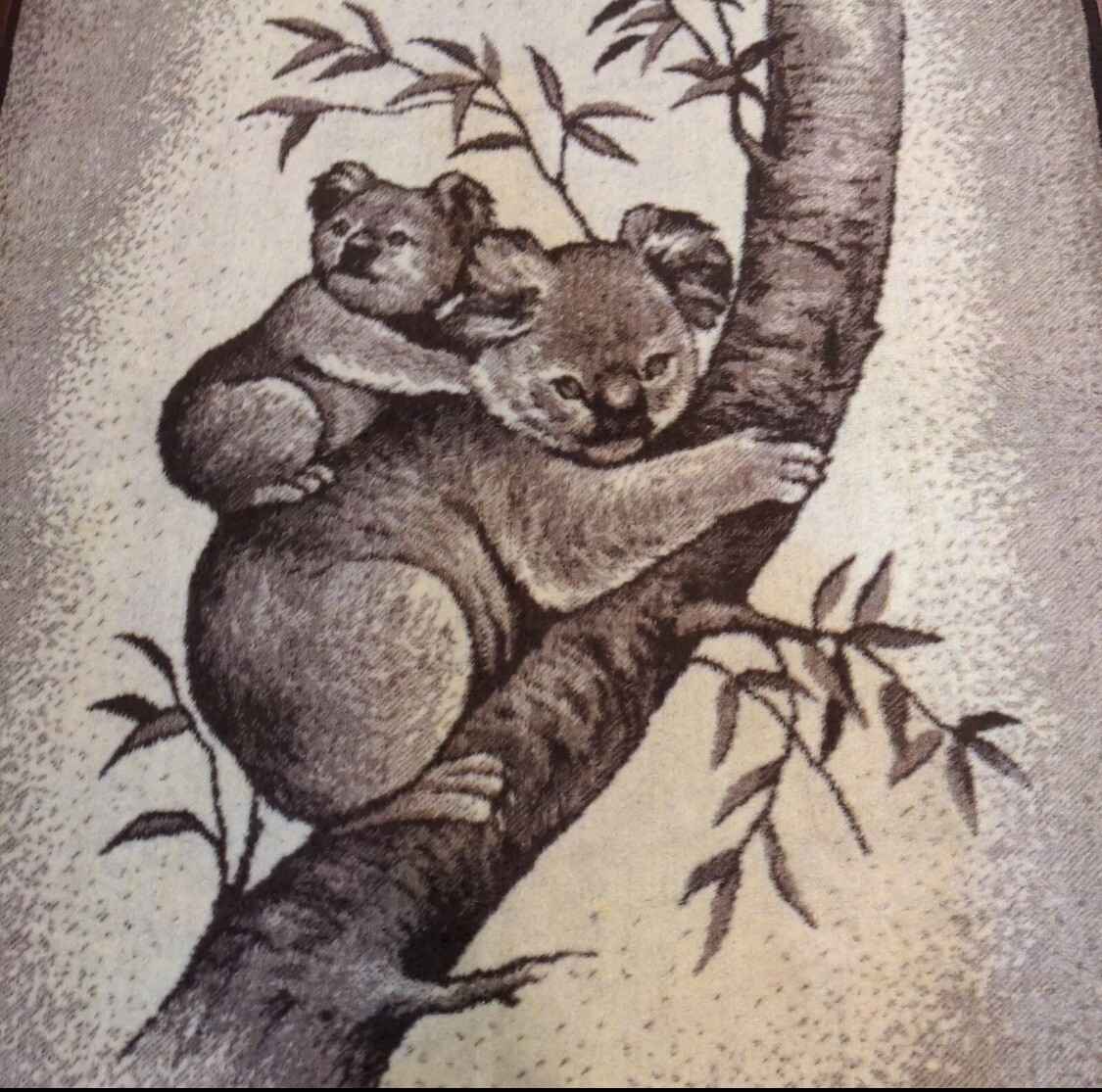 Vintage Mora Reversible Fleece Koala Bear Blanket 56”W x 76”L Vintage Mora Reversible Fleece Koala Bear Blanket 56”W x 76”L