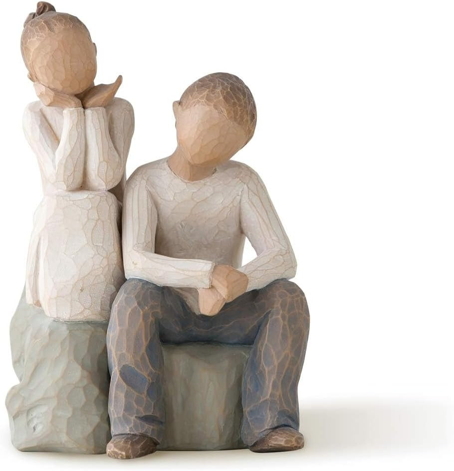 Brother and Sister, Sculpted Hand-Painted Figure