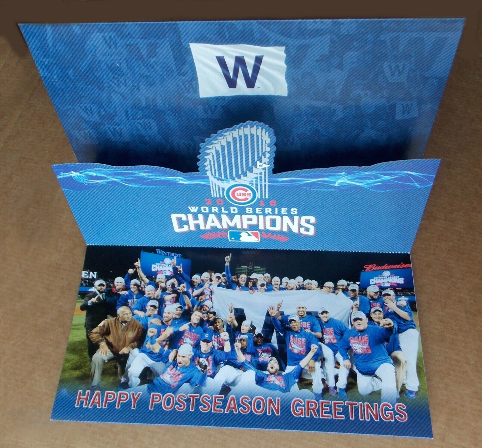 2016 Chicago Cubs Baseball STH -- 3D CHRISTMAS CARD -- WORLD SERIES CHAMPIONS