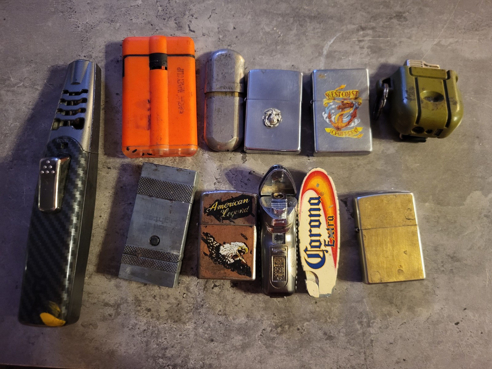 (2) Vtg Zippo's And (9) Other Vtg Lighters. Some Work And Some Don't (2) Vtg Zippo's And (9) Other Vtg Lighters. Some Work And Some Don't
