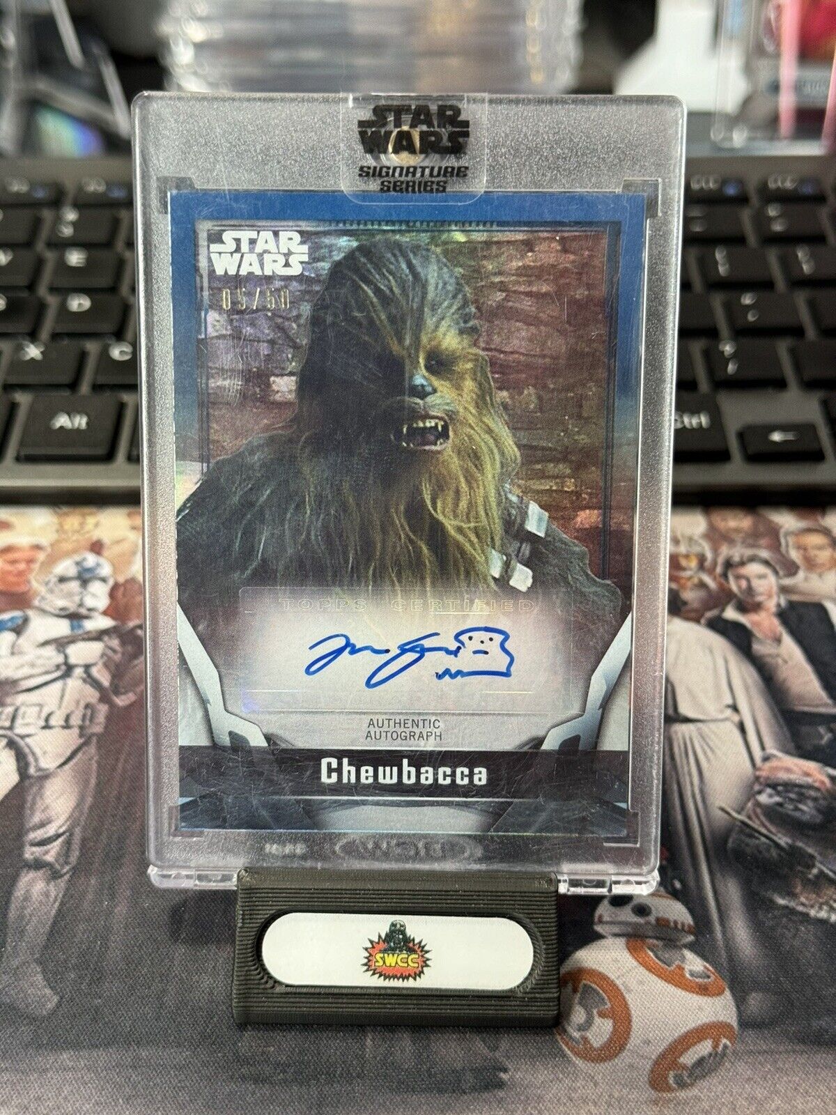 2021 Topps Star Wars Signature Series Chewbacca Autographed Card 5/50 Blue