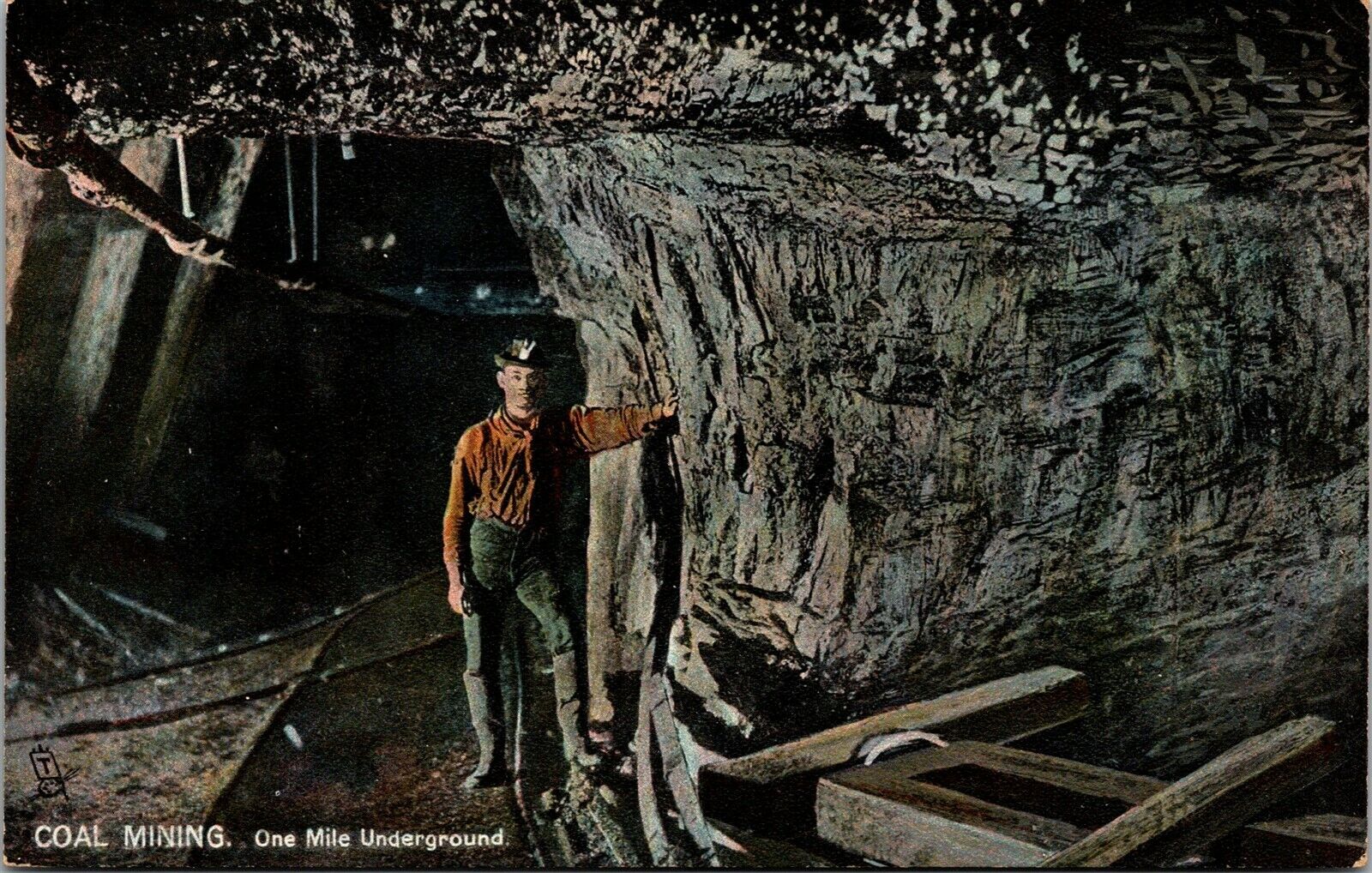 Vtg Coal Mining One Mile Underground 1908 Postcard