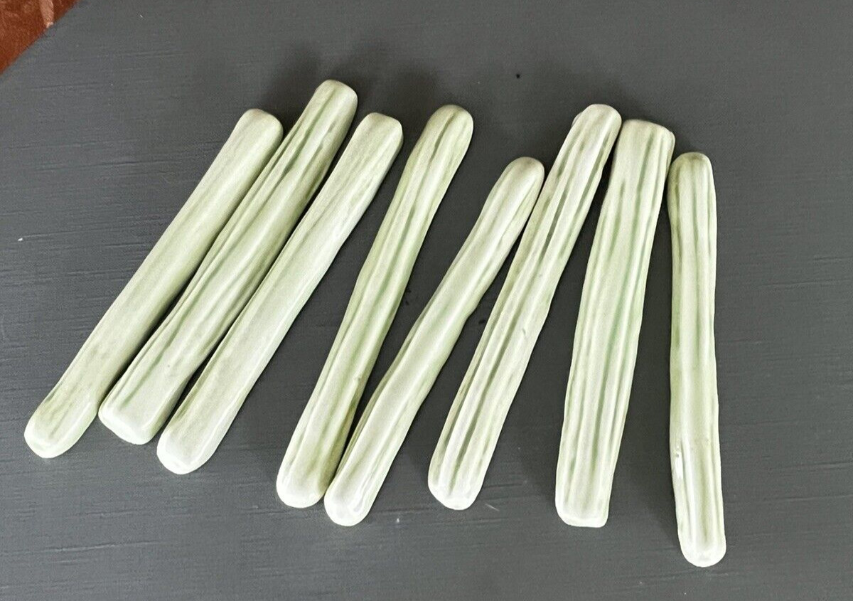 Vintage Set of 8 Ceramic Celery Swizzle Sticks Bloody Mary Stir Barware