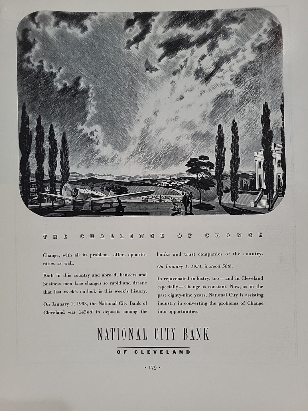 1934 National City Bank Cleveland Fortune Magazine Print Advertising