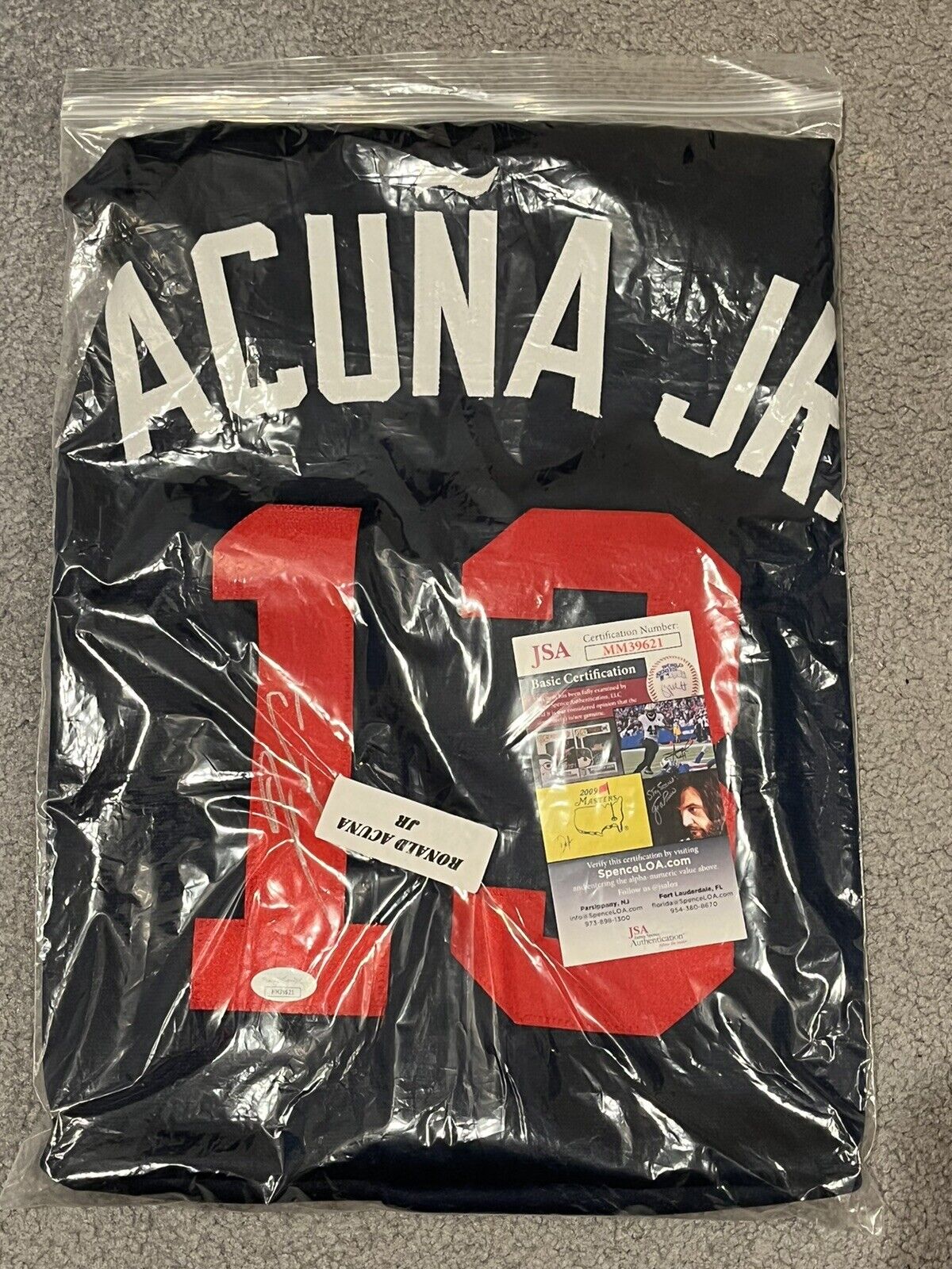 Ronald Acuna Jr. Autographed/Signed Jersey JSA COA Braves Blue 