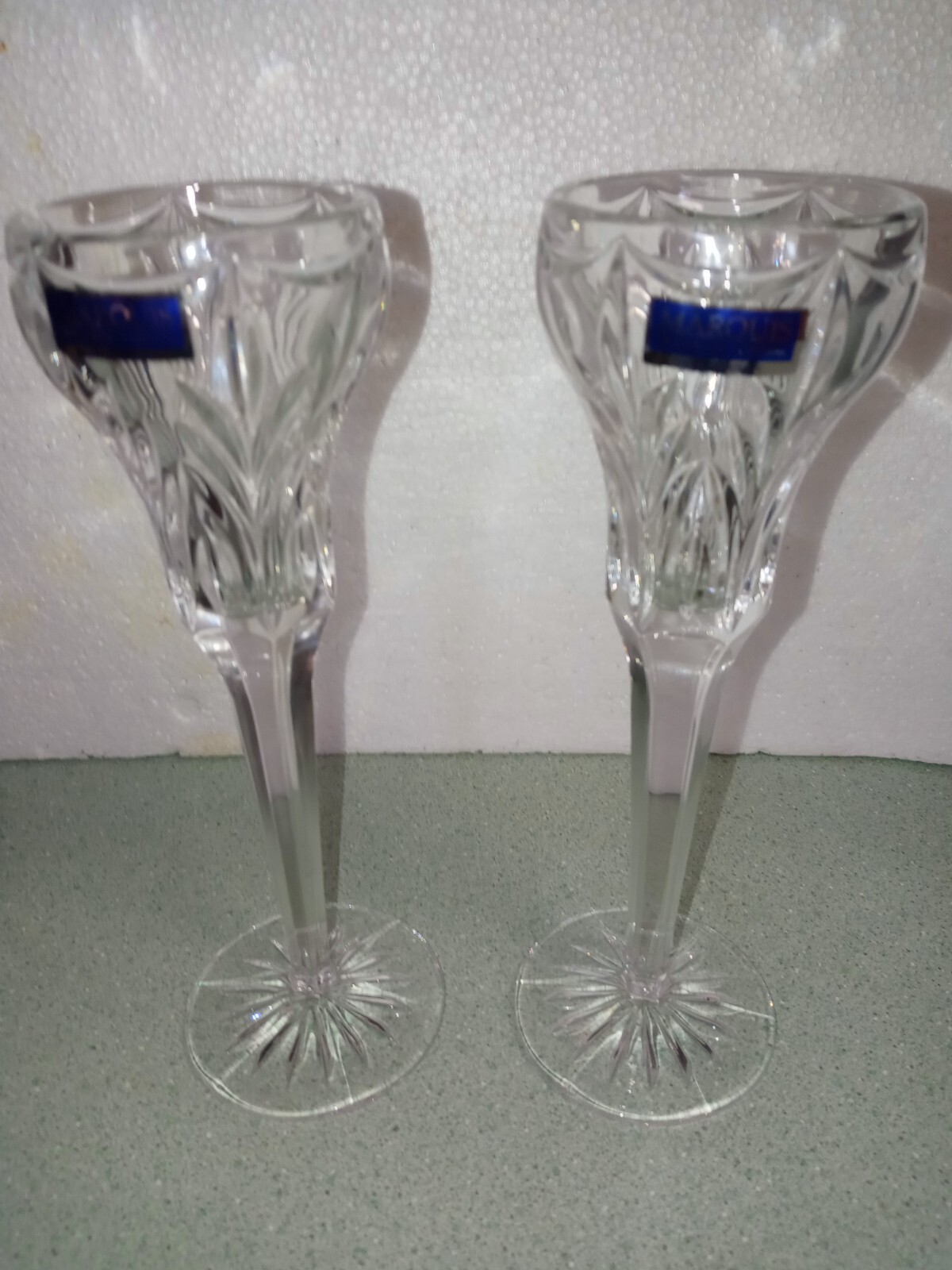 MARQUIS WATERFORD CANTERBURY CANDLESTICKS (2) 8 3/8 MARQUIS WATERFORD CANTERBURY CANDLESTICKS (2) 8 3/8
