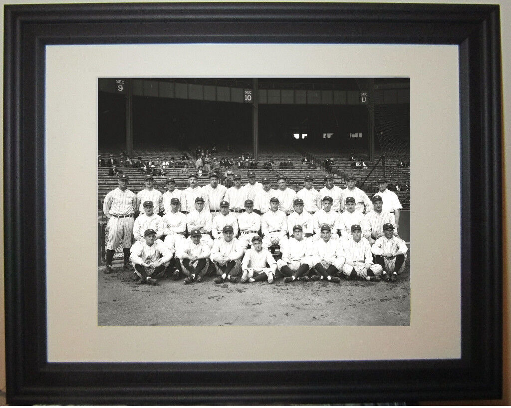 1927 New York Yankees Babe Ruth Lou Gehrig Framed & Matted Photo Photograph