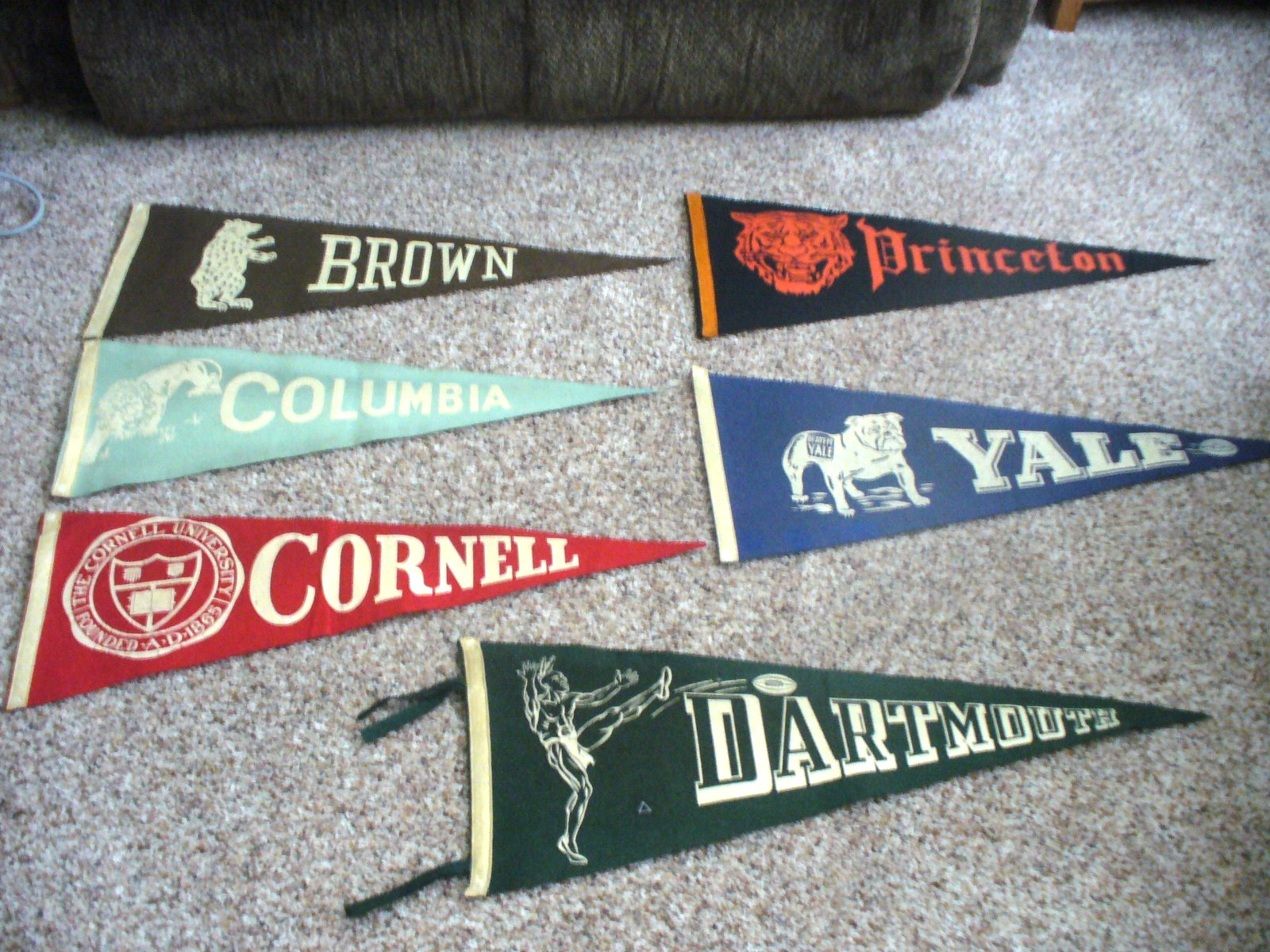 Vintage College Ivy League School Pennants Vintage College Ivy League School Pennants