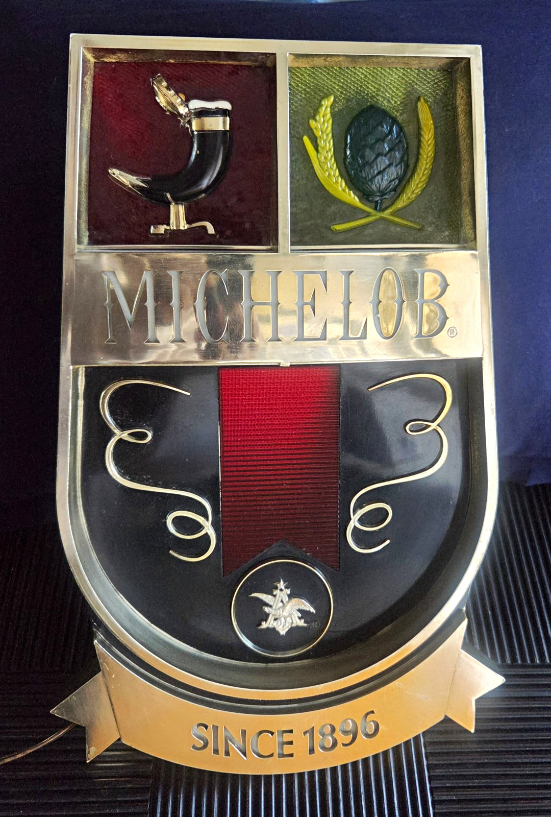 Vintage 1960s/1970s Michelob Lighted Shield Bar Sign Vintage 1960s/1970s Michelob Lighted Shield Bar Sign