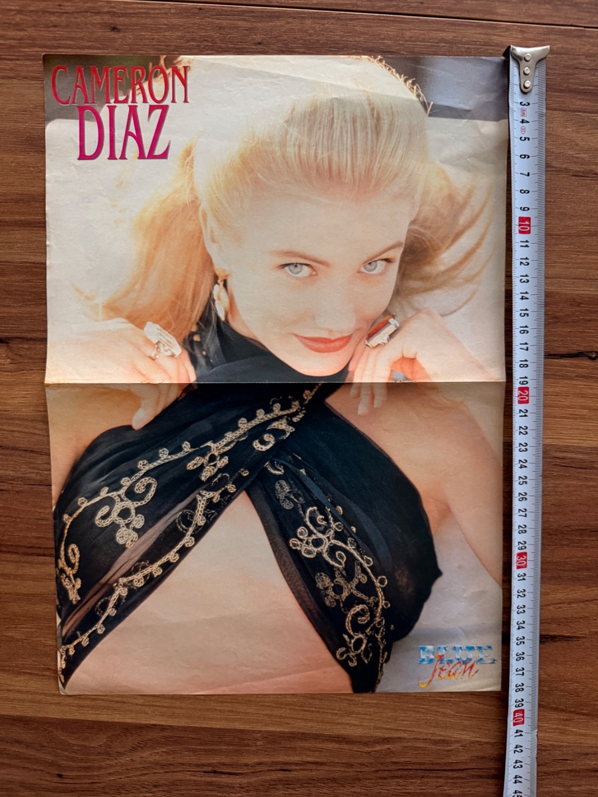 Cameron Diaz Vintage Blue Jean Turkish Magazine Poster Rare 1990s Original