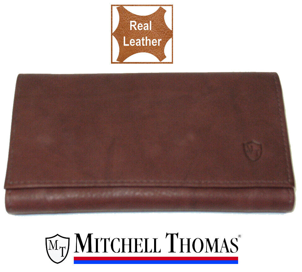 Mitchell Thomas Pipe Tobacco Pouch Red-Brown Leather Roll Up Pouch - NEW