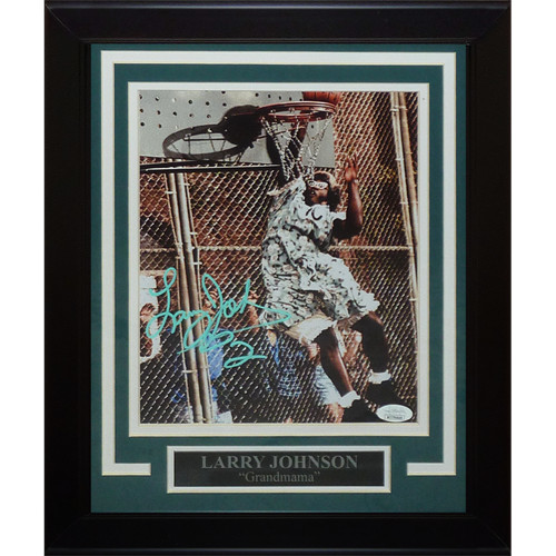 Larry Johnson Autographed Grandmama Deluxe Framed 8x10 Photo - JSA Larry Johnson Autographed Grandmama Deluxe Framed 8x10 Photo - JSA